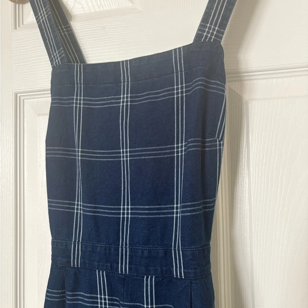 J. Crew Women's Blue plaid Overalls - Picture 3 of 7